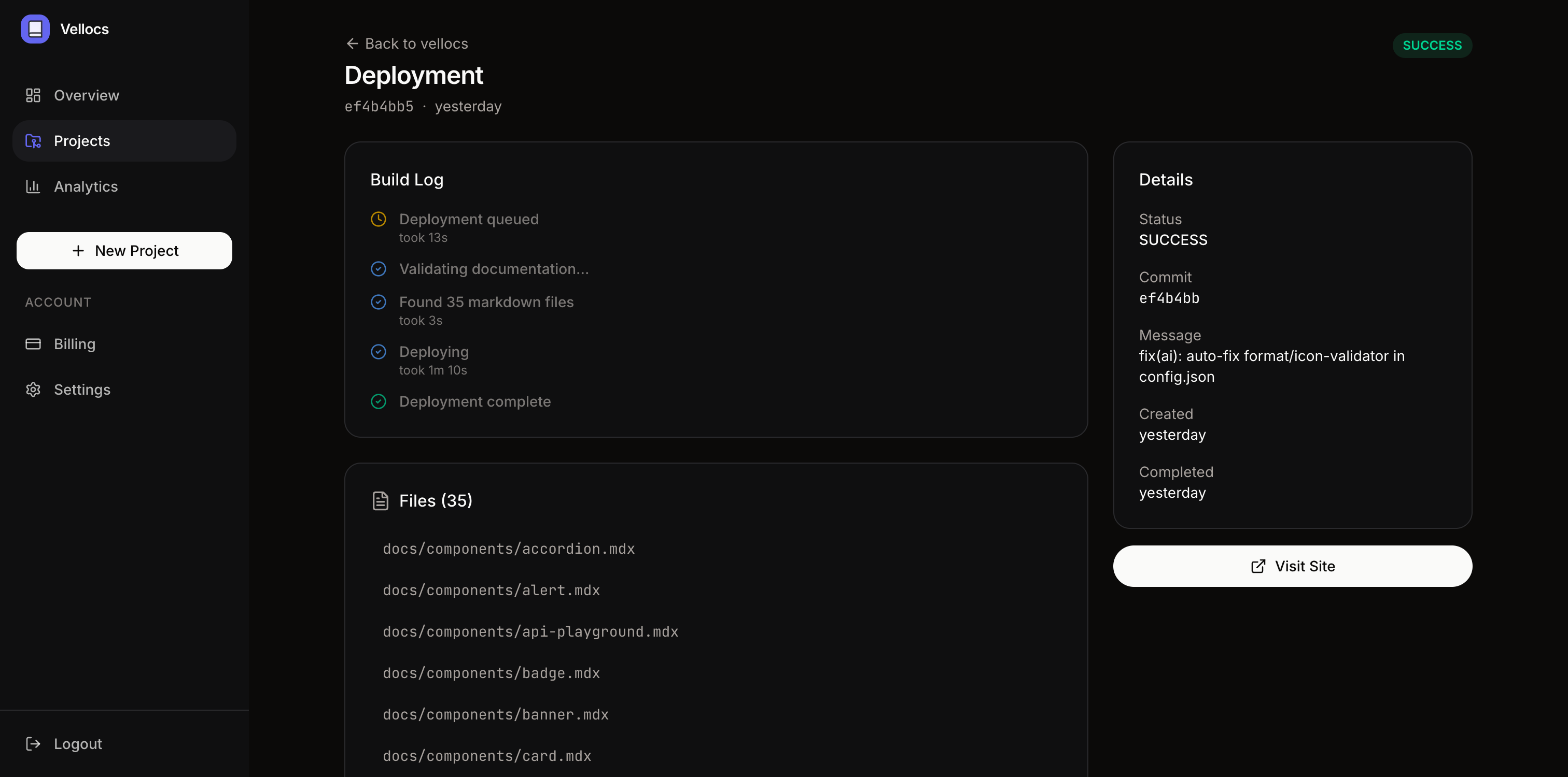 Vellocs screenshot 2