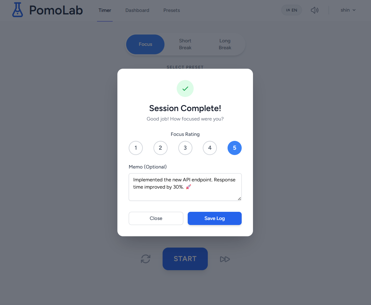 PomoLab screenshot 1