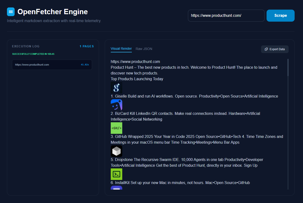 OpenFetcher screenshot 2