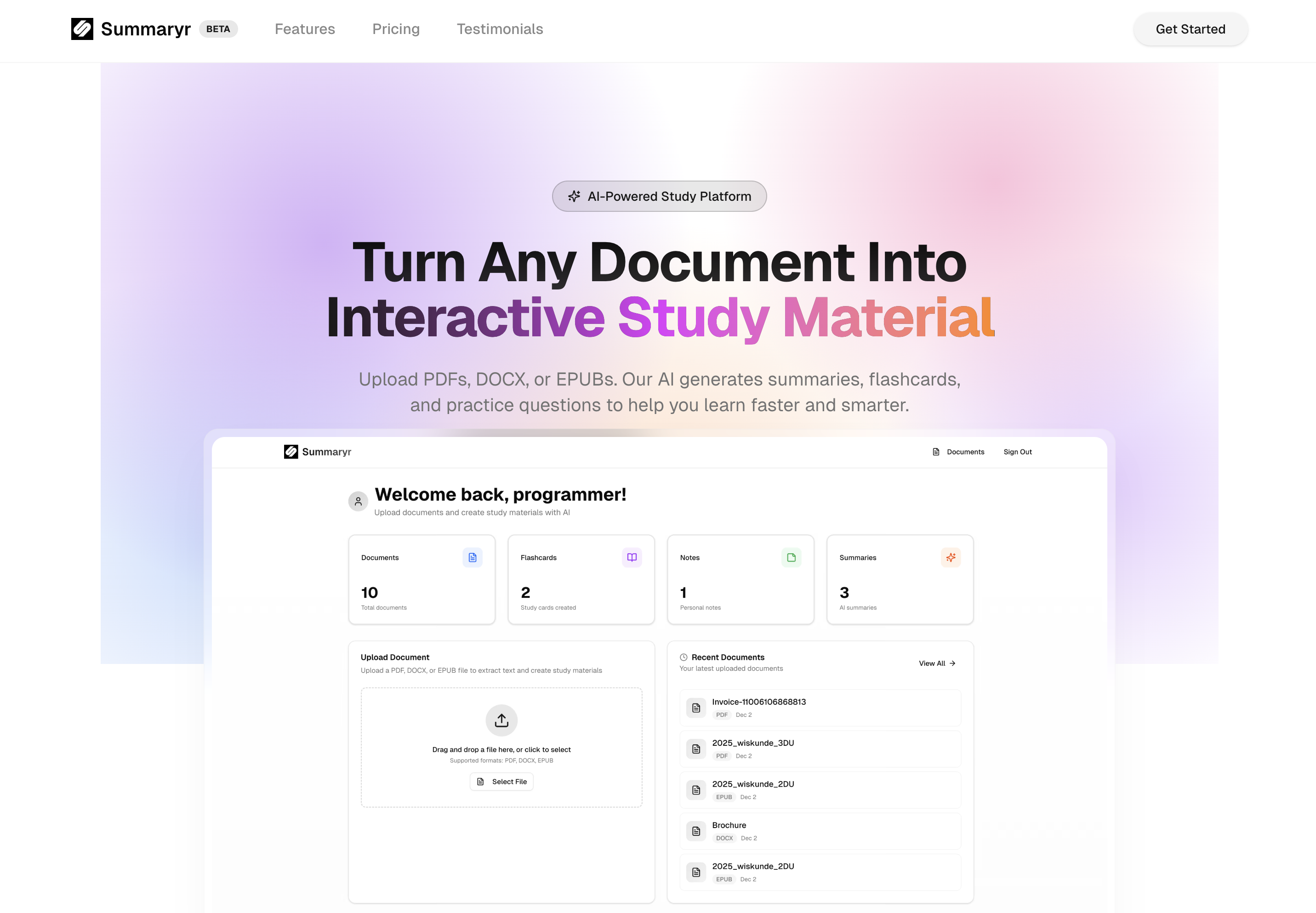 Summaryr screenshot 2
