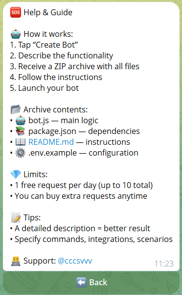 CreateBot — AI Bot Builder for Telegram screenshot 3