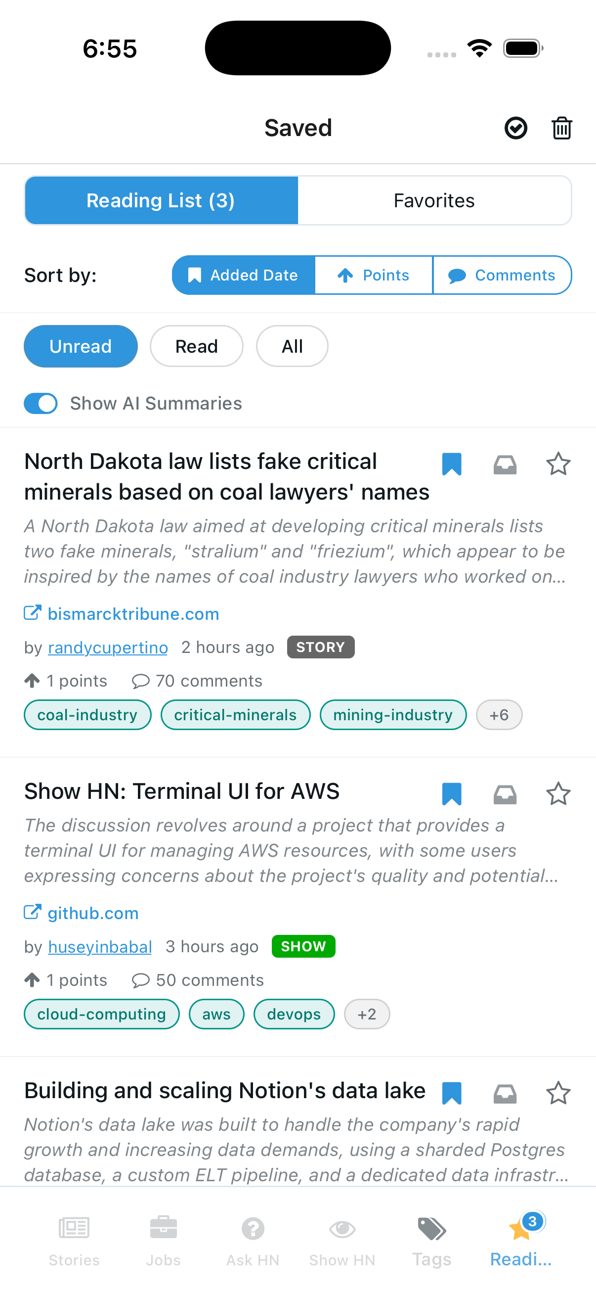 HackTheNews.app screenshot 2