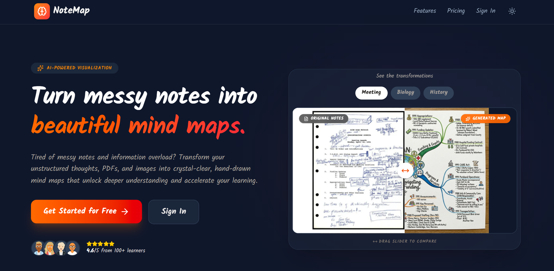NoteMap: Hand-drawn mind maps from notes screenshot 2