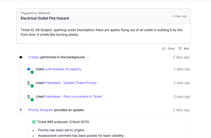 Ticket Priority Analyzer Agent screenshot 2