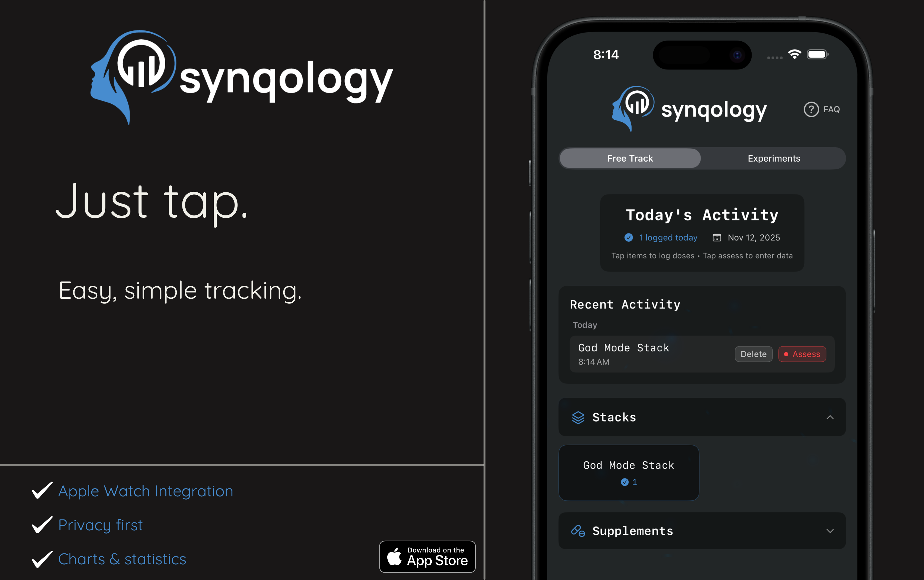 synqology: AI supplement, health tracker screenshot 4