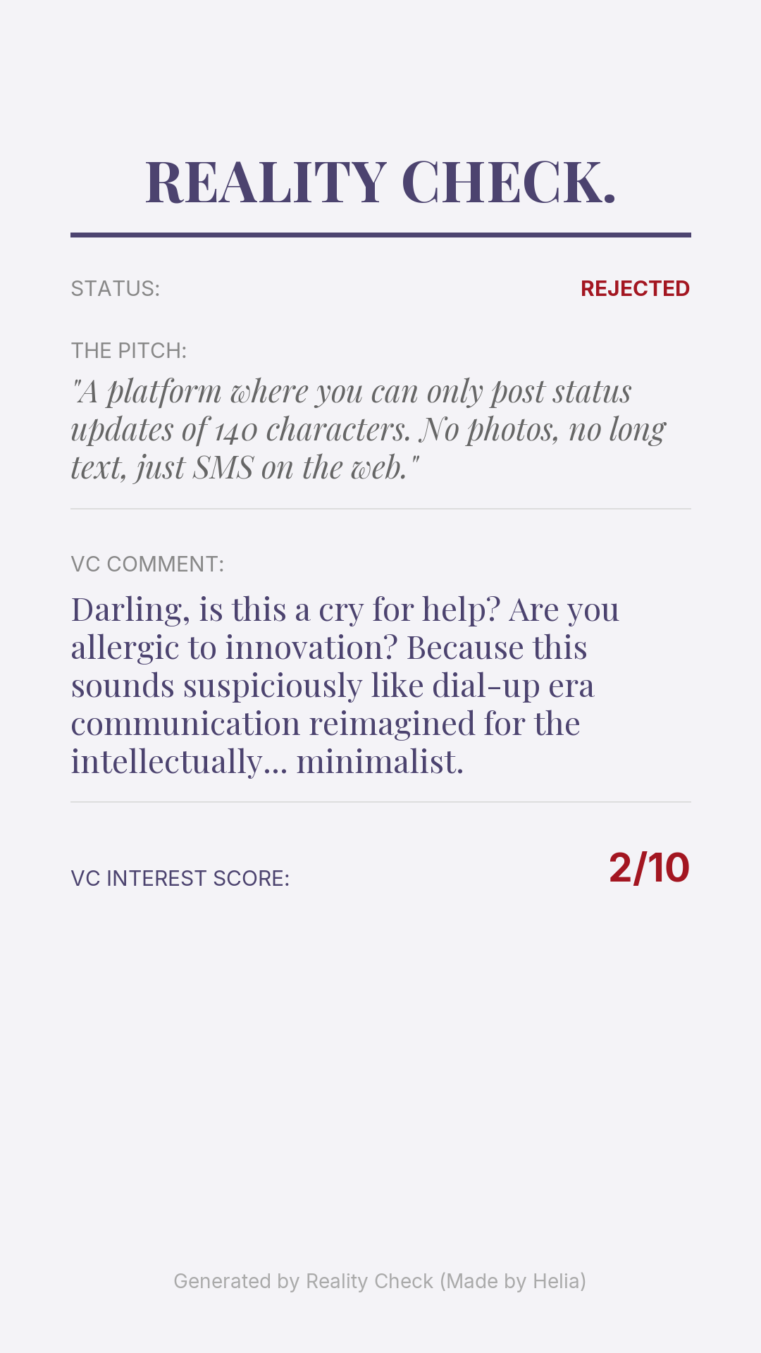 Reality Check. screenshot 1