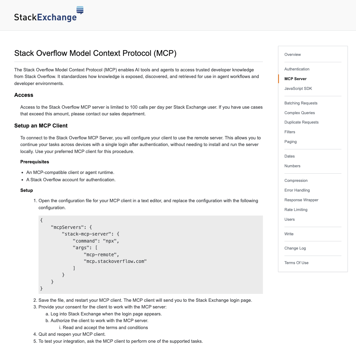 Stack Overflow MCP screenshot 2