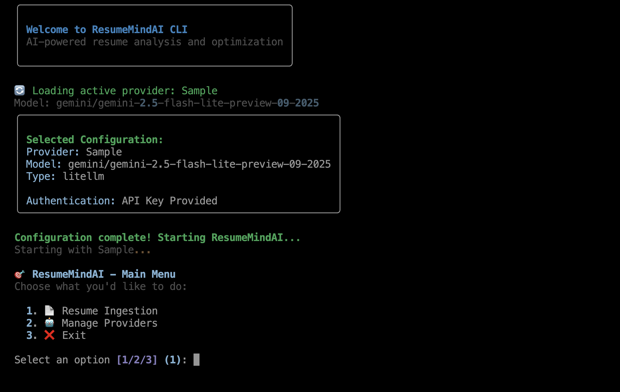 Resume Mind AI CLI screenshot 1