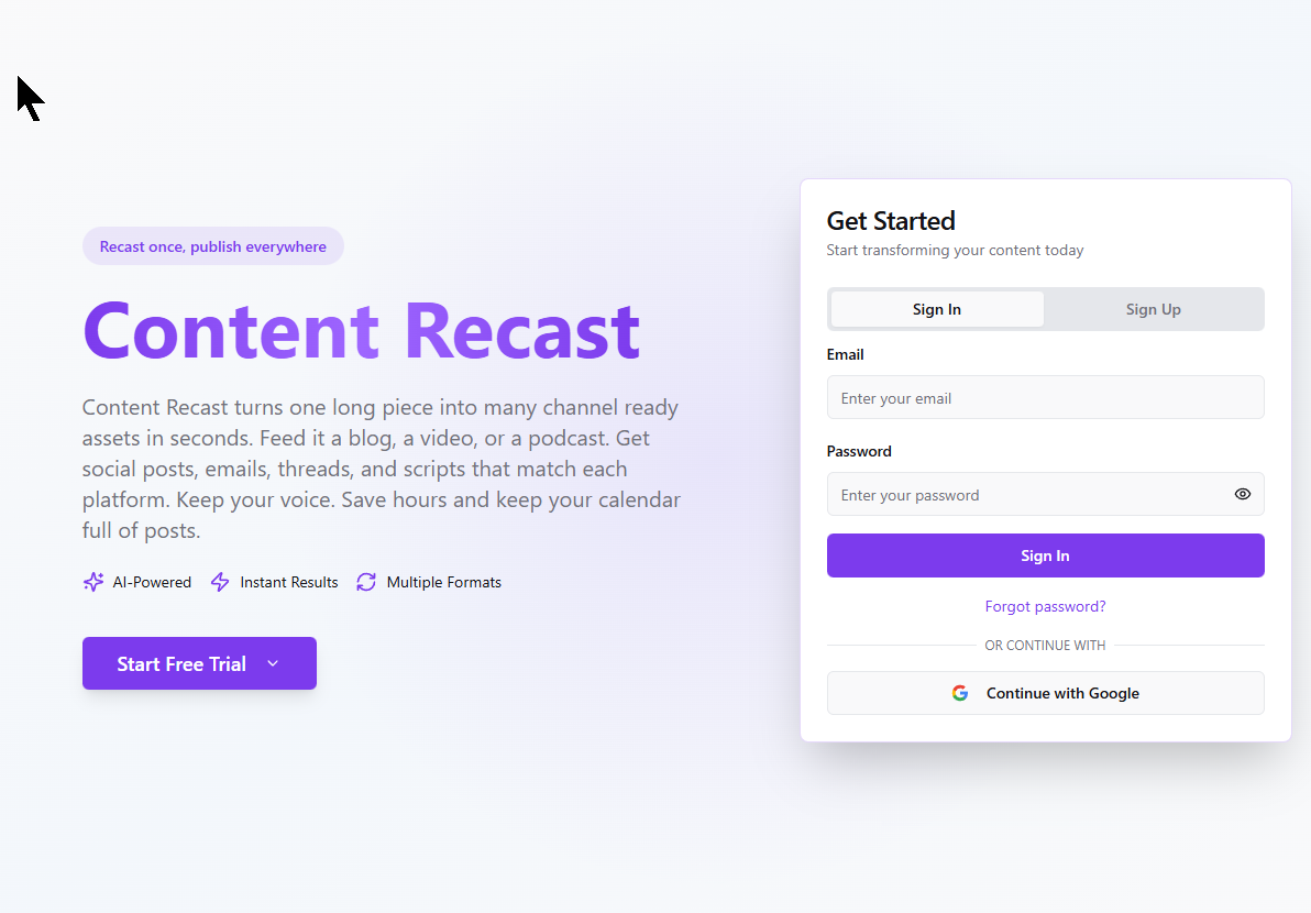 Content Recast screenshot 1