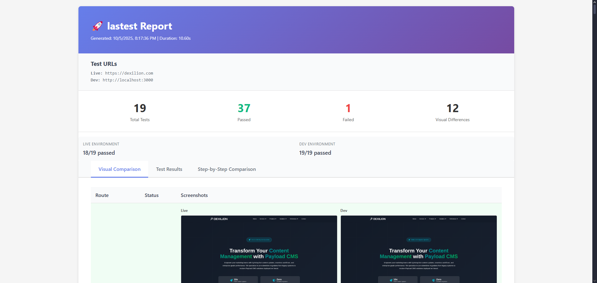 lasTest screenshot 3