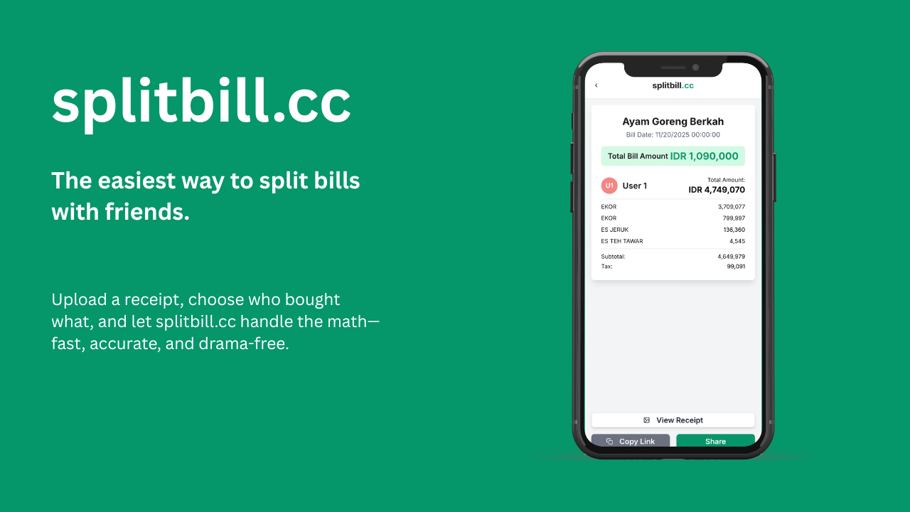 splitbill.cc screenshot 2