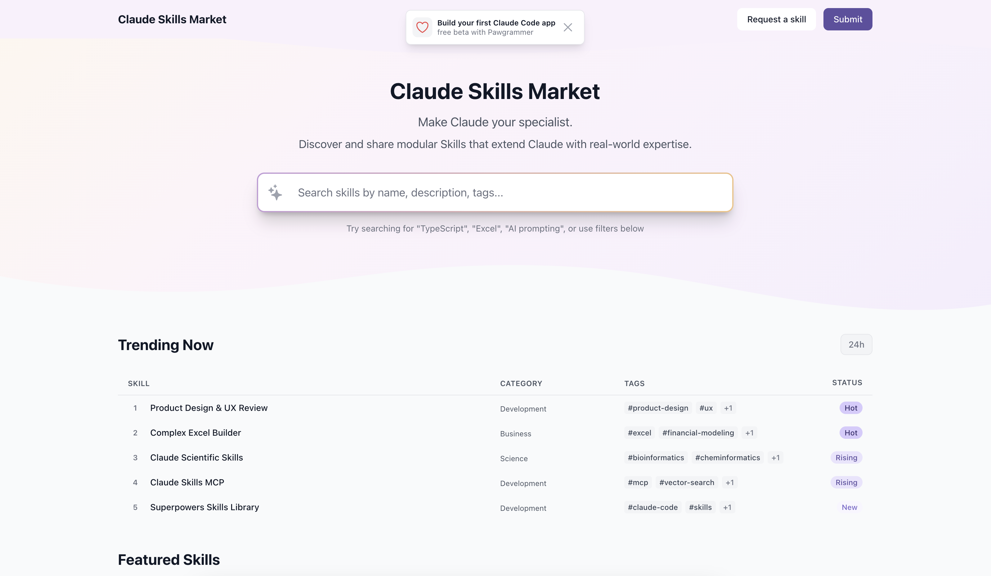 Claude Skills Market screenshot 1