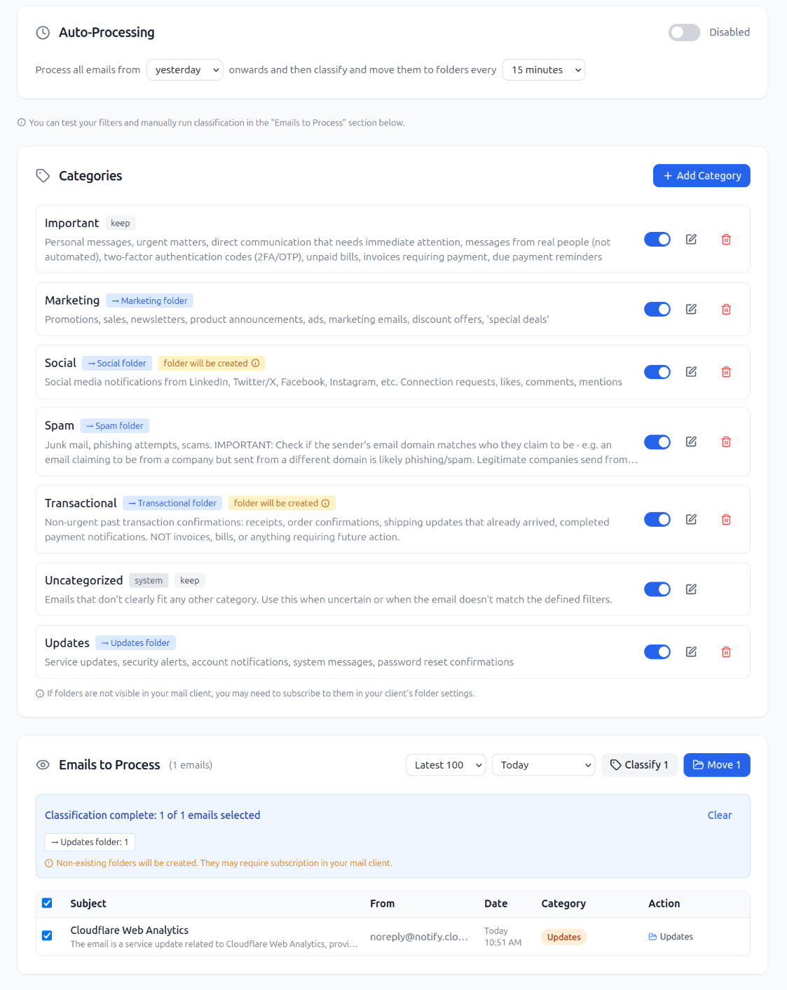 AI Email Filter screenshot 1