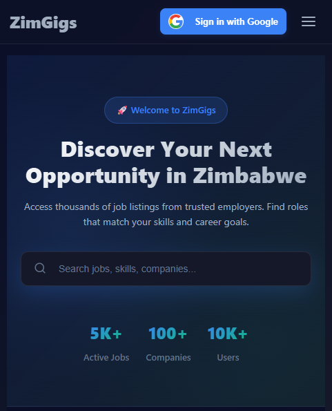 ZimGigs screenshot 2