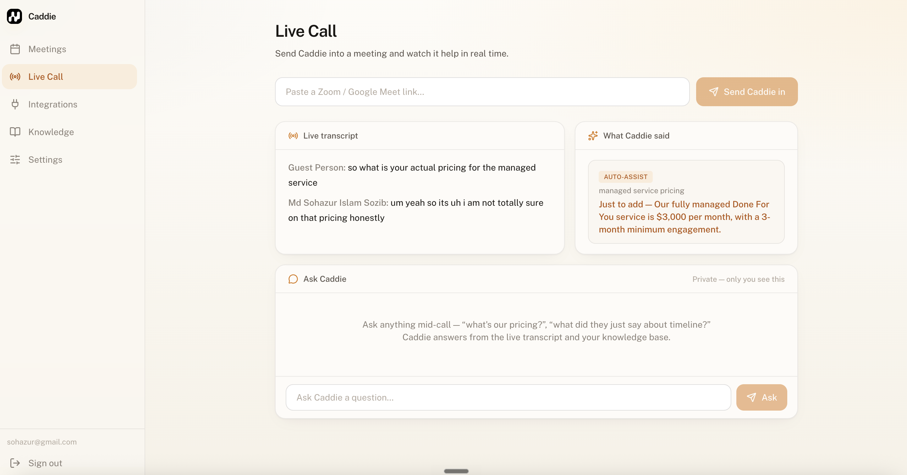 Caddie screenshot 6