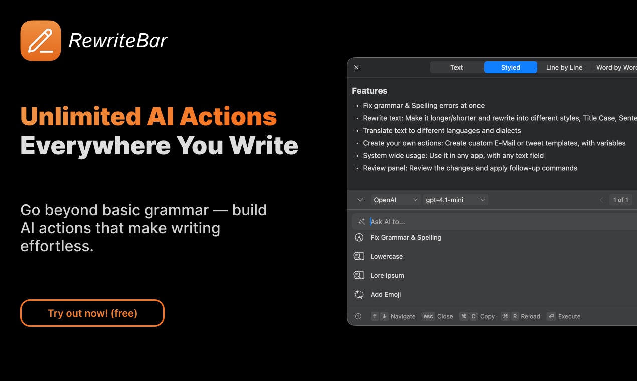 RewriteBar v2 screenshot 1