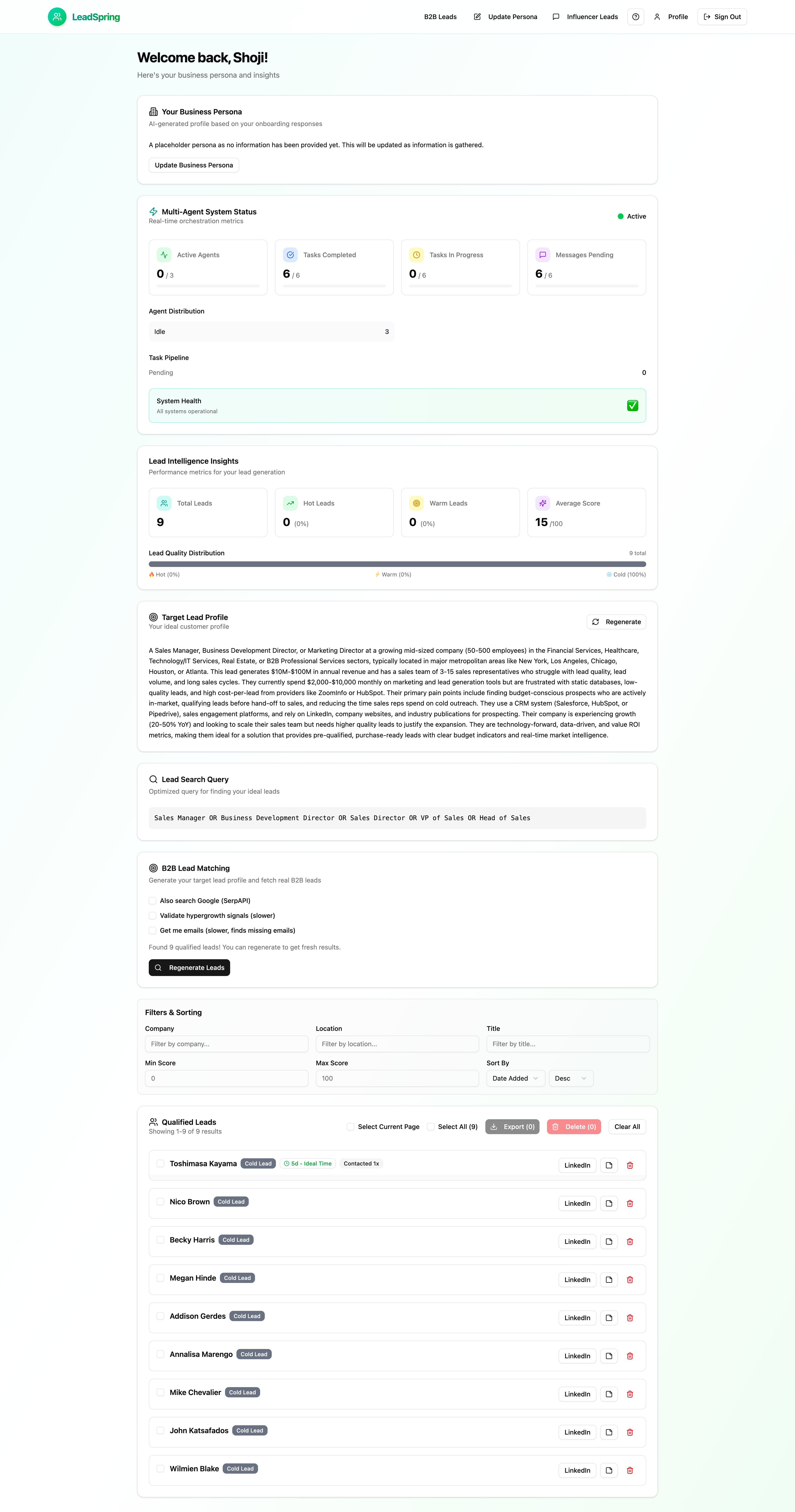 Leadspring screenshot 2