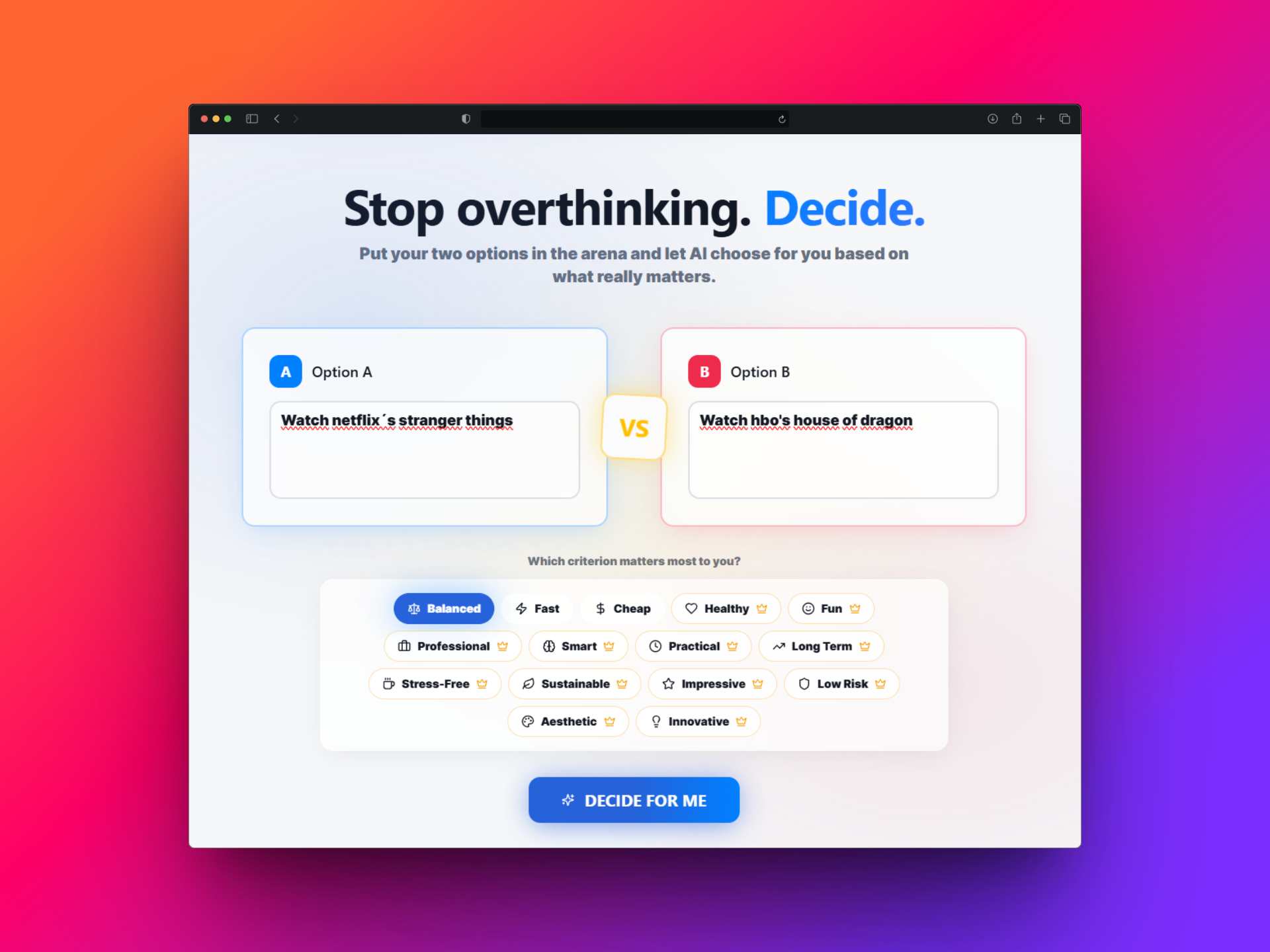 Decisor.ai screenshot 1