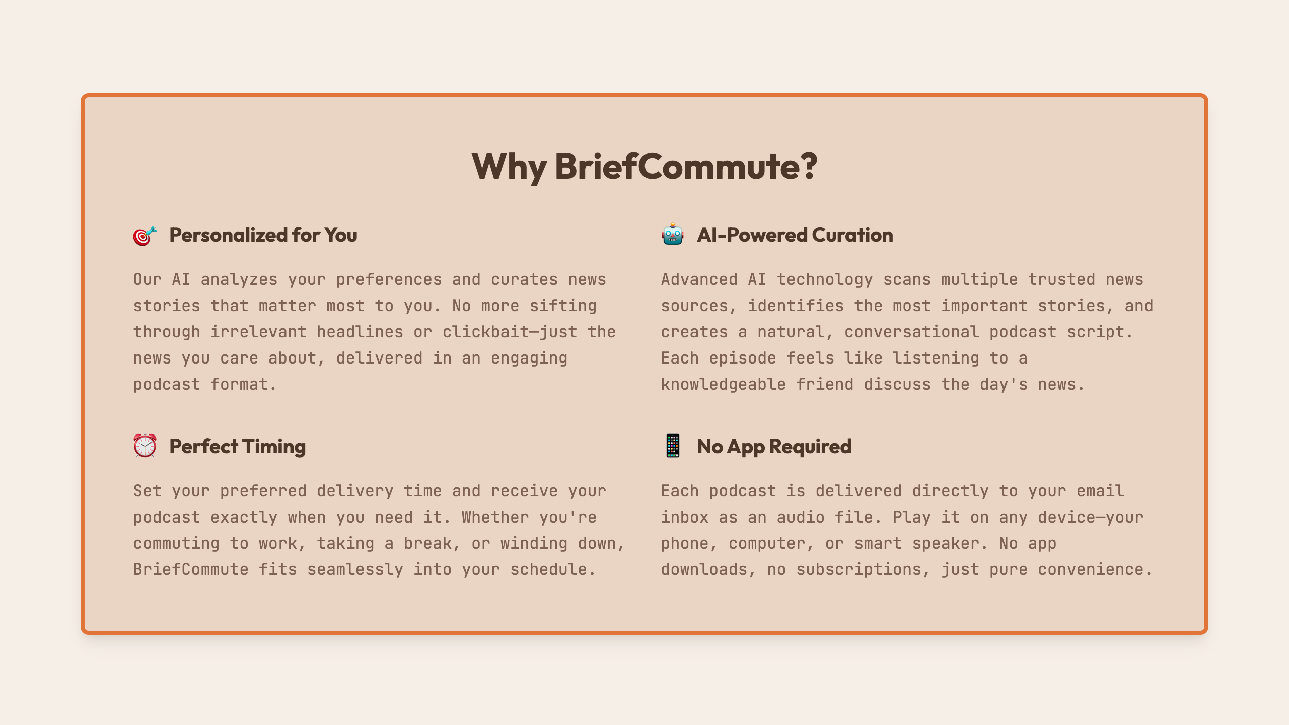 BriefCommute screenshot 2