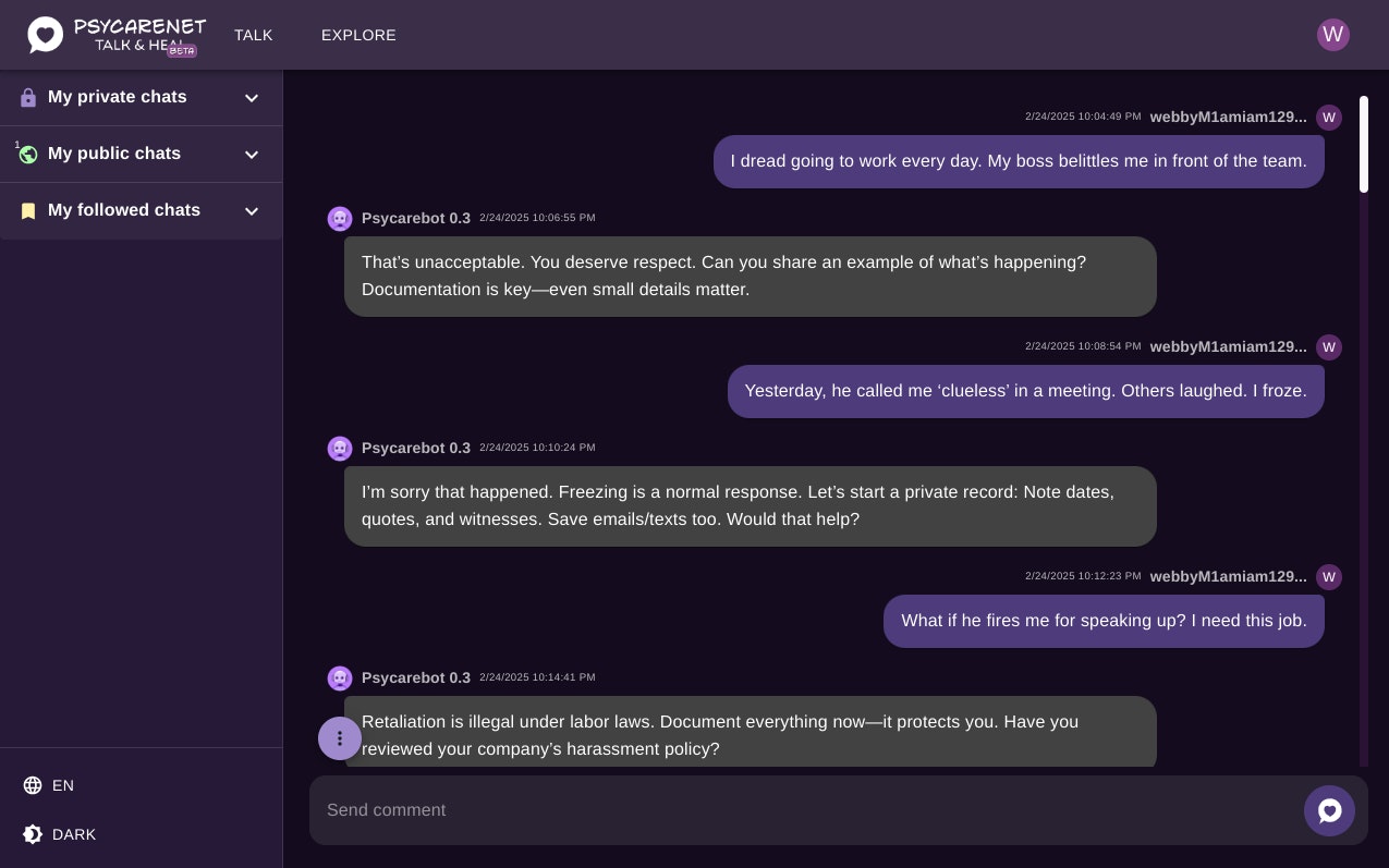 Psycarenet screenshot 1