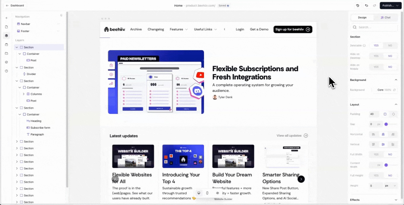 AI Website Builder by beehiiv screenshot 2