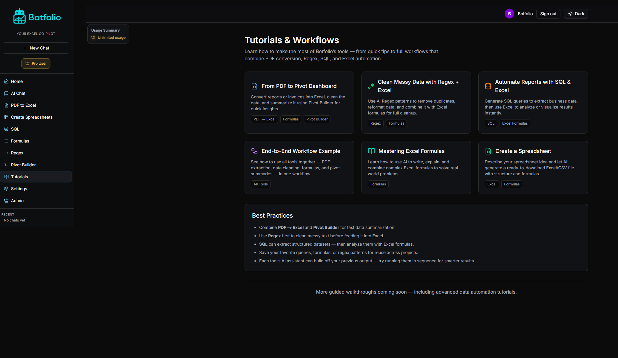 Botfolio screenshot 4