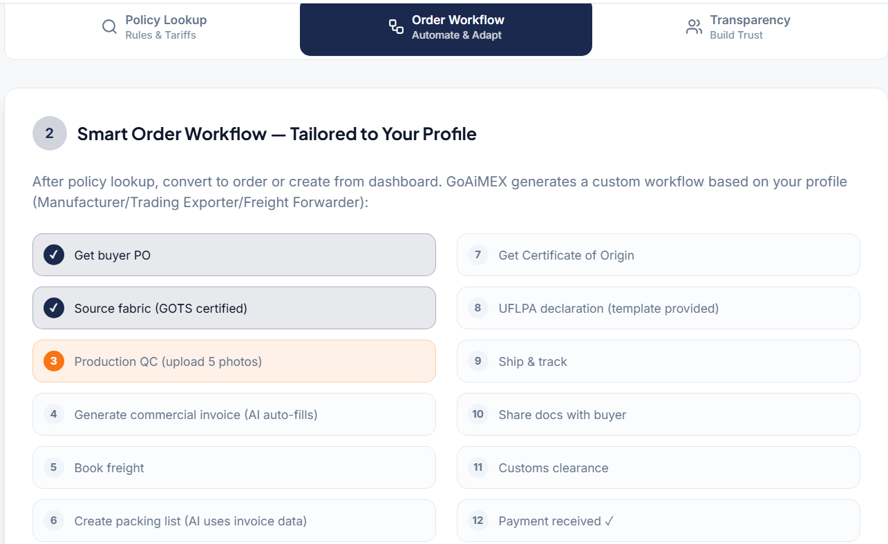 GoAiMEX: AI-Powered Export Compliance screenshot 3