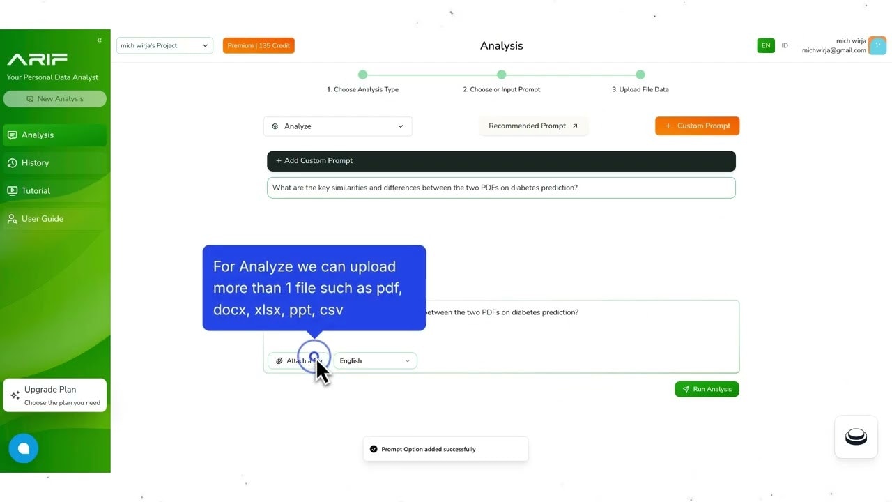 ARIF Analytics screenshot 2