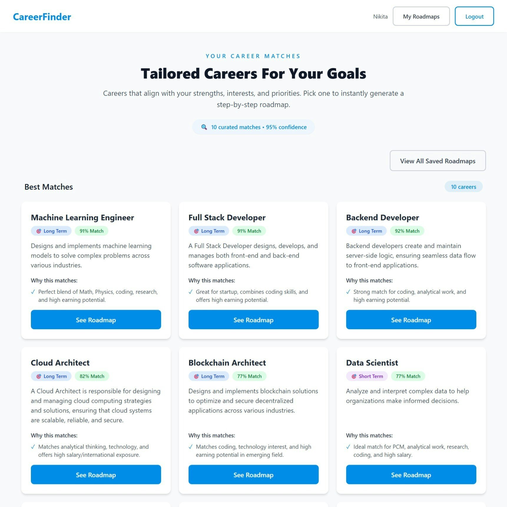 Careerfinder – AI Career Roadmap screenshot 4