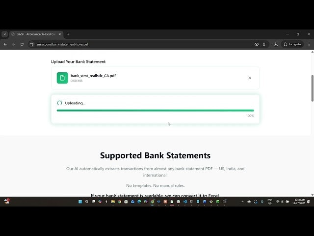 SriVSR – AI PDF to Excel Converter screenshot 1