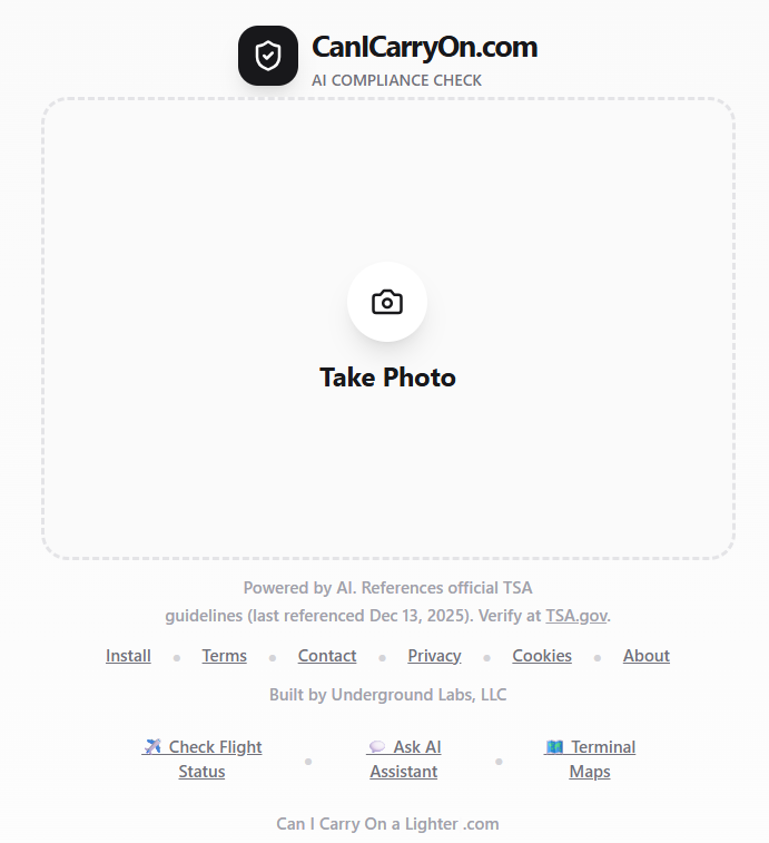 CanICarryOn.com screenshot 1