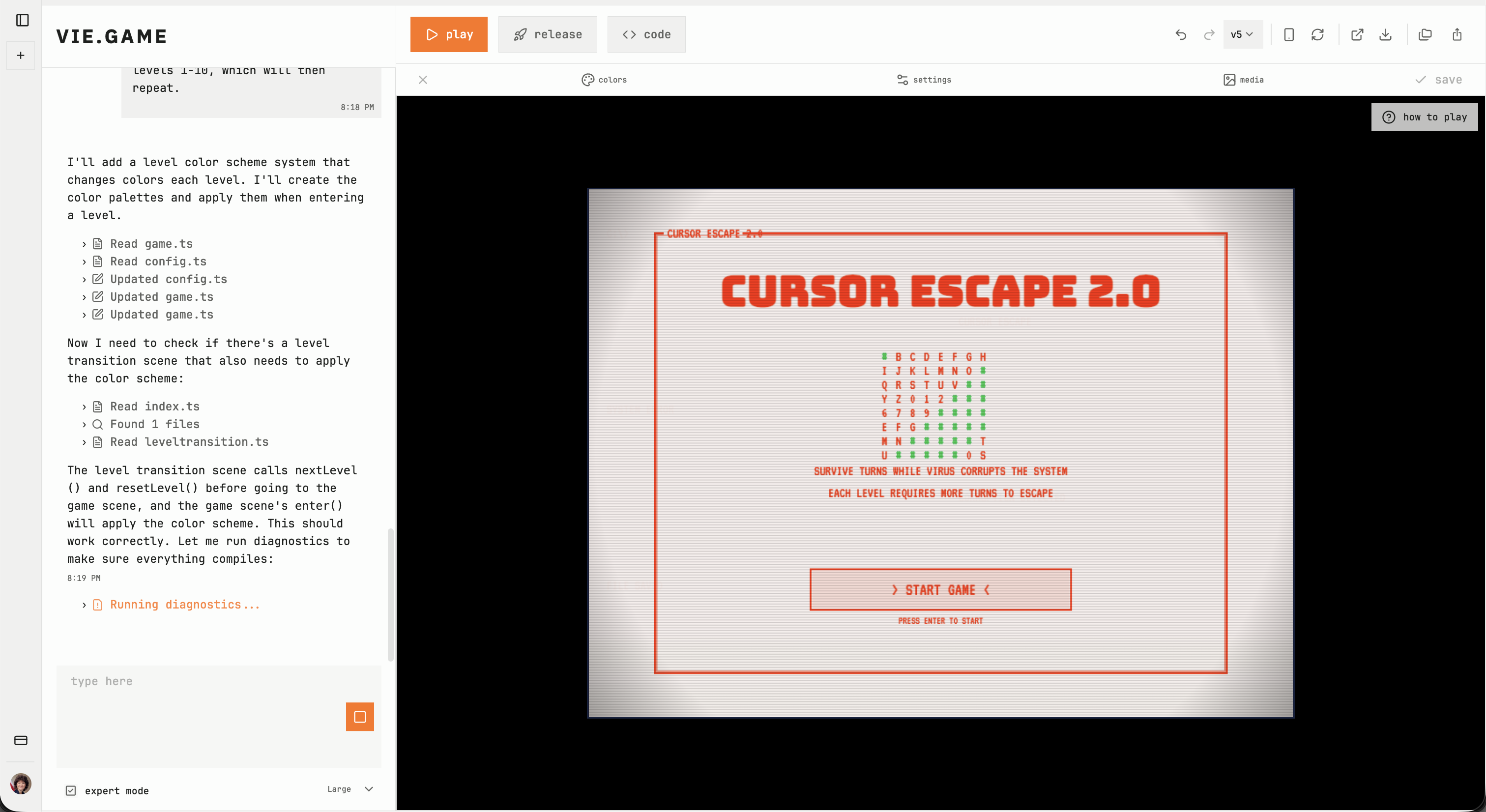 VIE screenshot 2