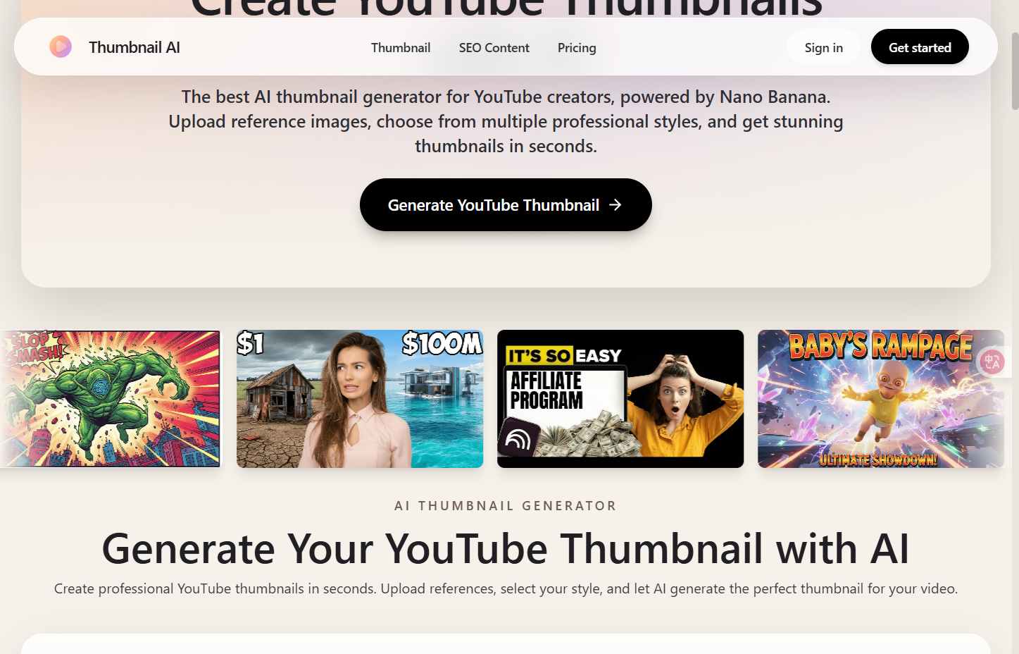 Thumbnail AI screenshot 1