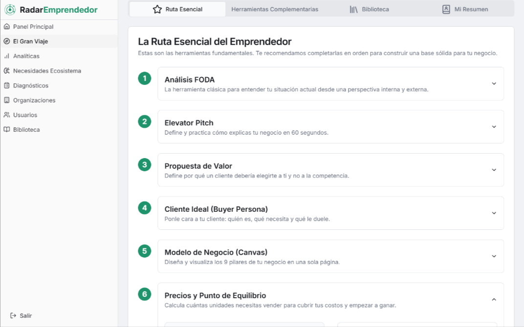 Radar Emprendedor screenshot 1