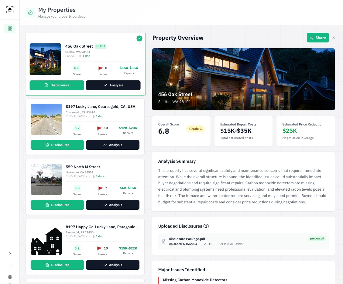 Truehouse AI: analyze home disclosures screenshot 2