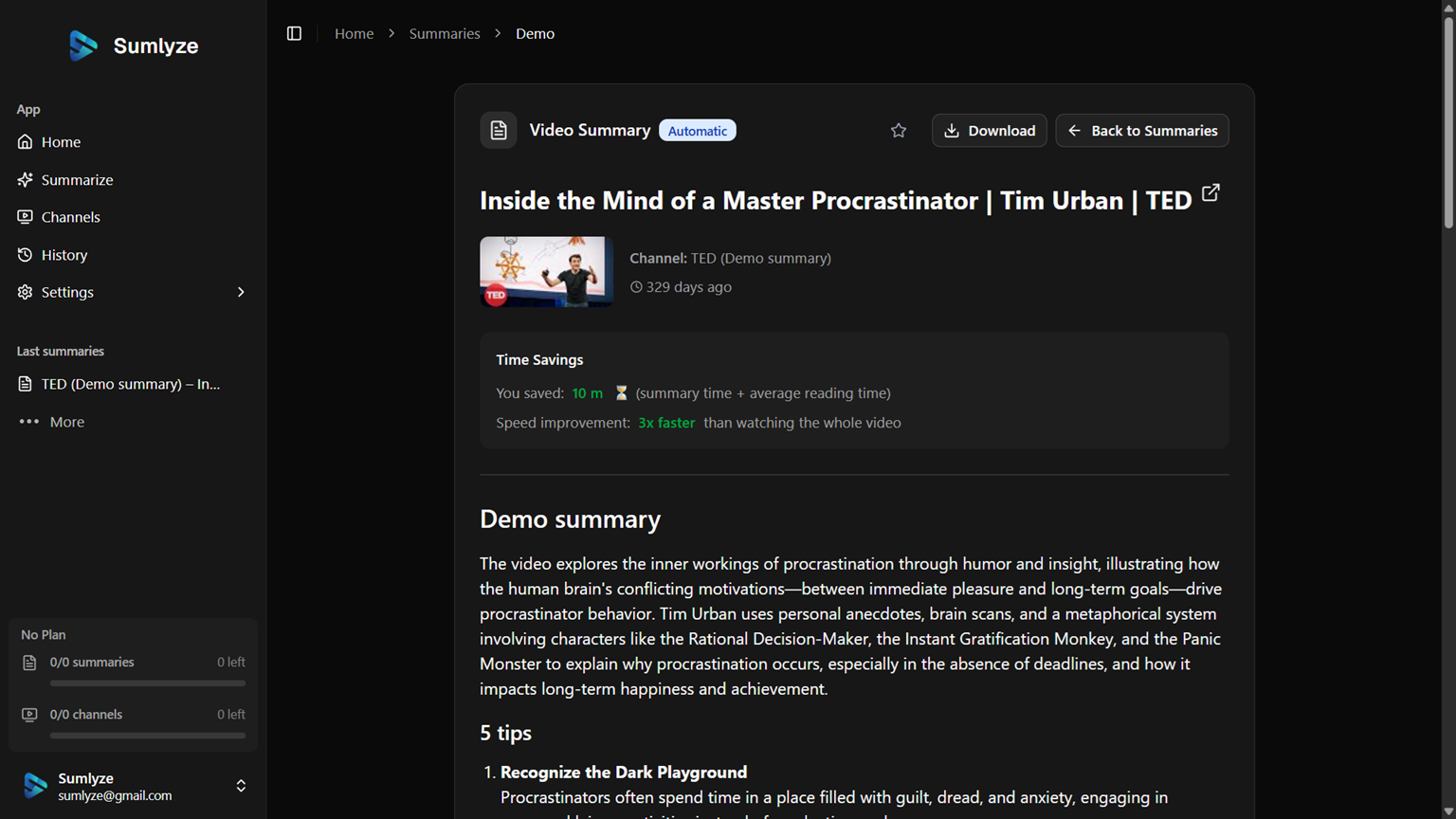 Sumlyze screenshot 2