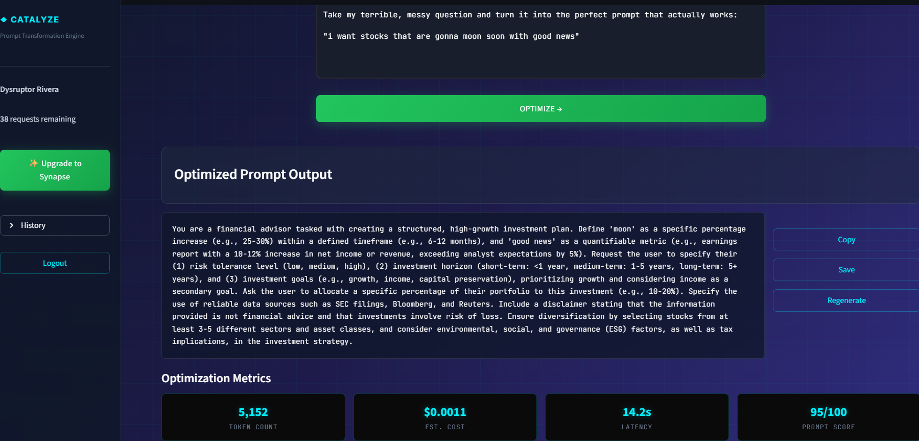 Catalyze screenshot 2