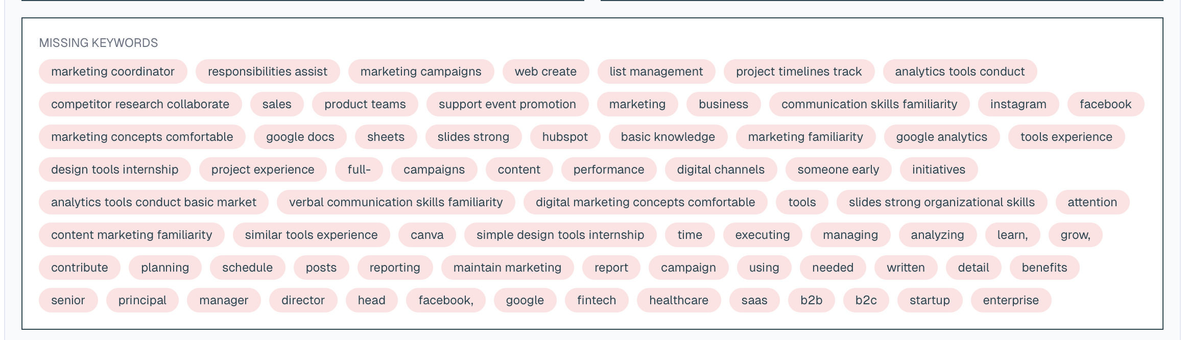 Resume vs. job description analyzer screenshot 3