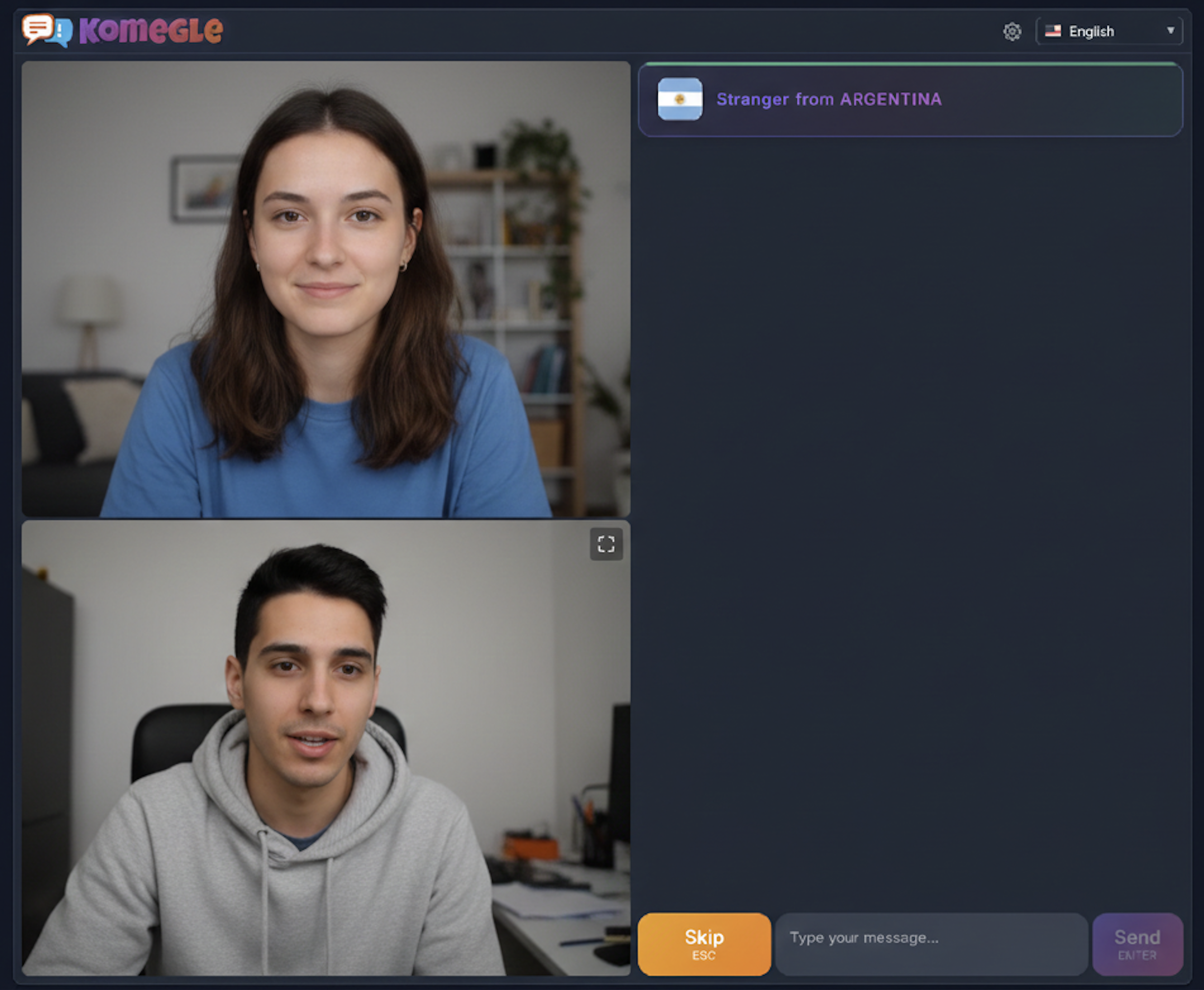 Komegle - AI-Moderated Random Video Chat screenshot 1