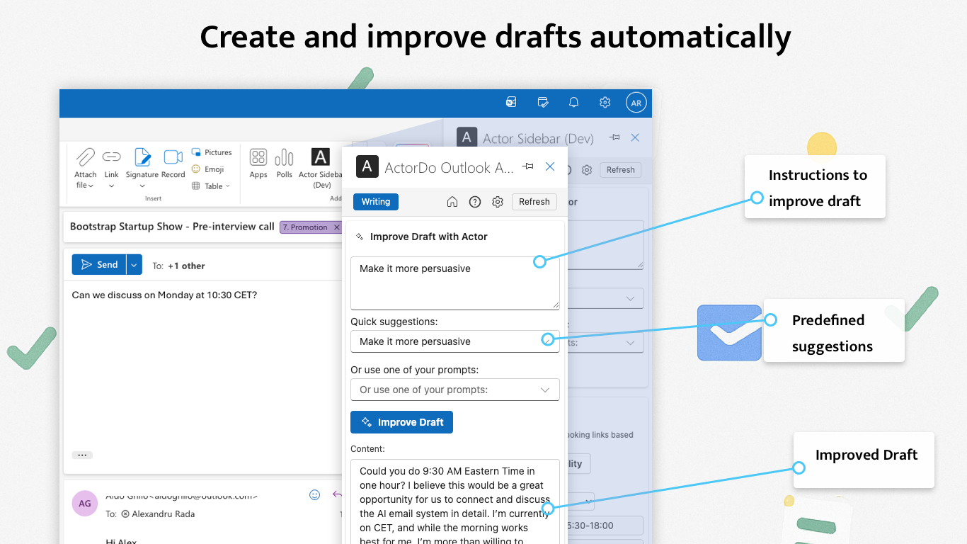 ActorDO for Outlook screenshot 2