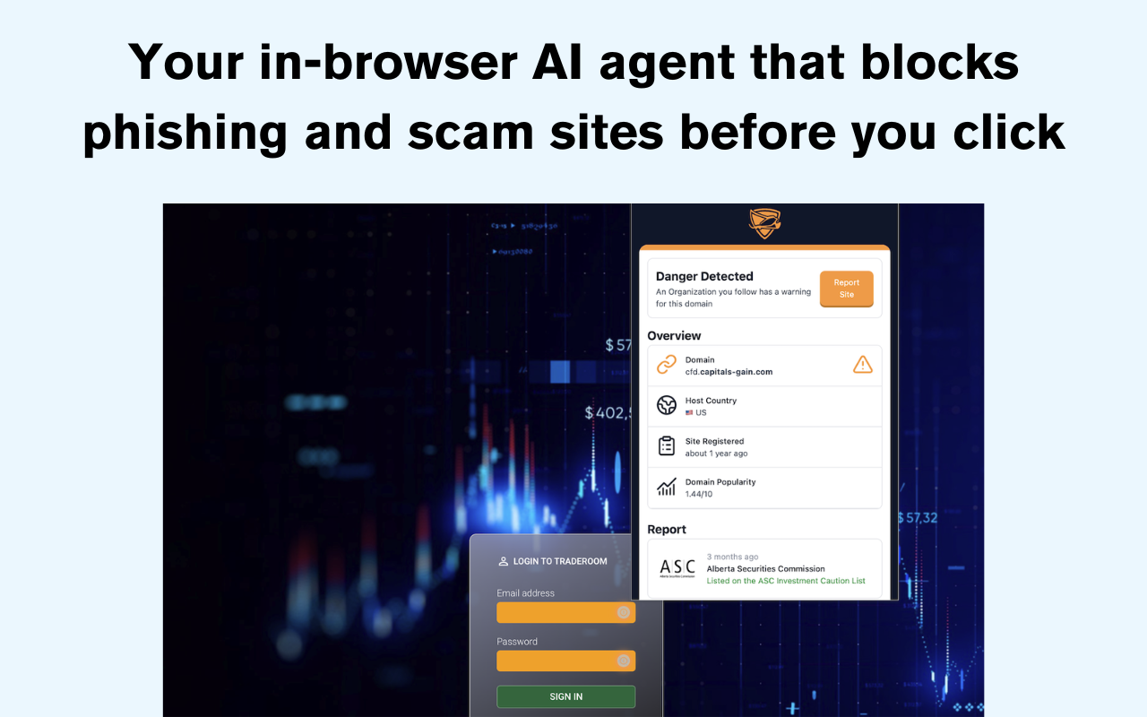 Stingray Security Chrome Extension screenshot 1