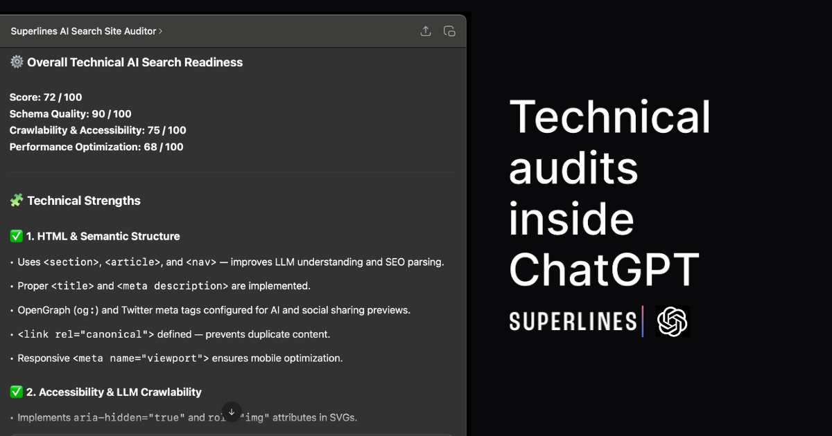 Superlines AI Search Auditor for ChatGPT screenshot 2
