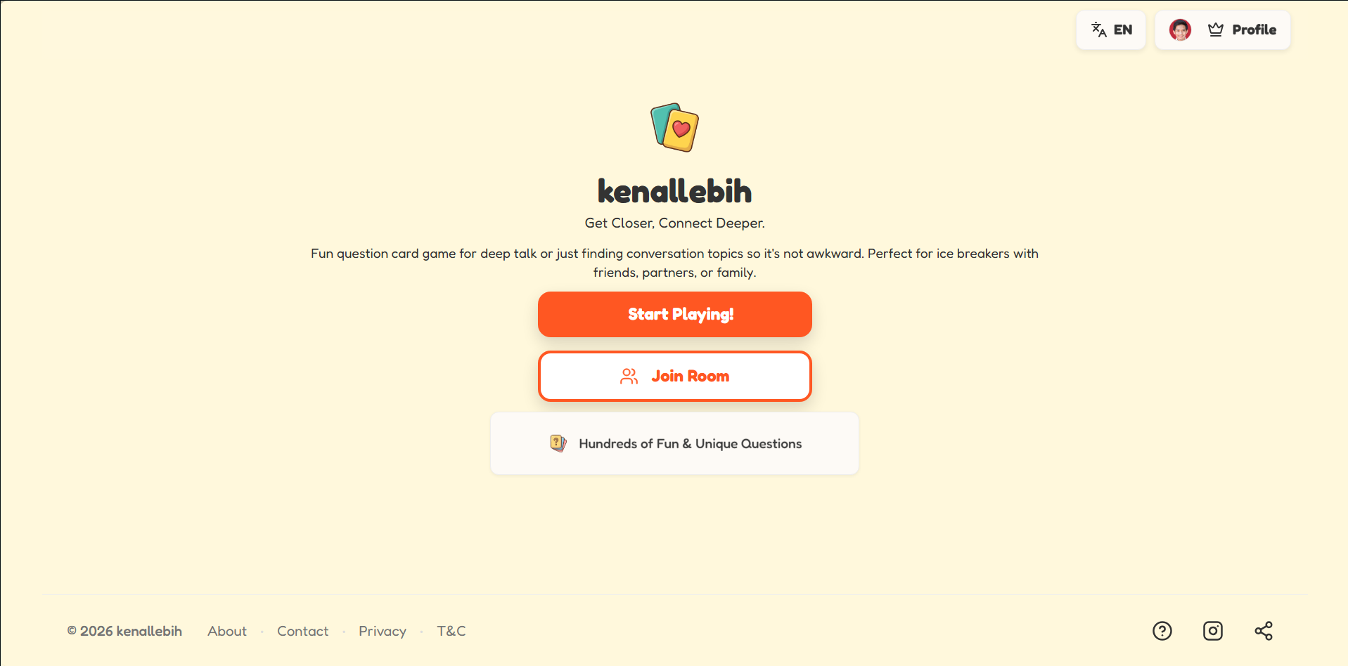 kenallebih — AI-powered deep-talk game screenshot 2