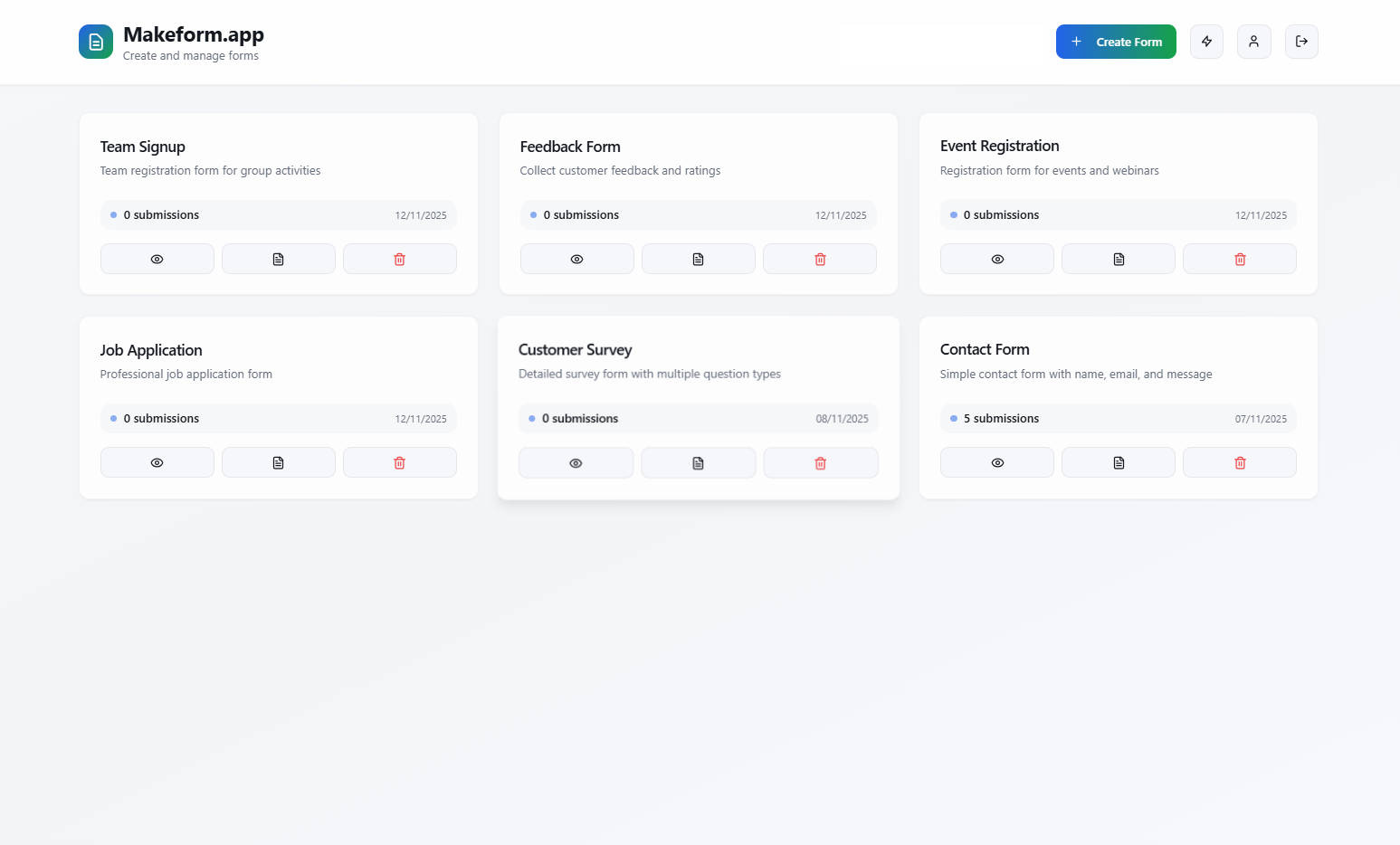 Makeform.app screenshot 1