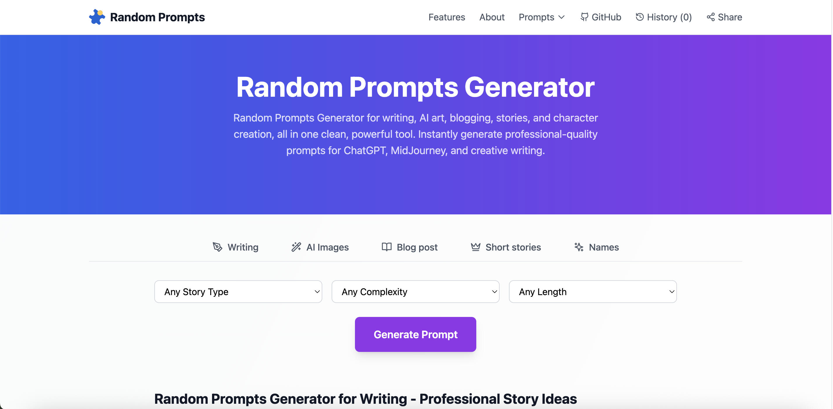 Random Prompts Generator screenshot 1