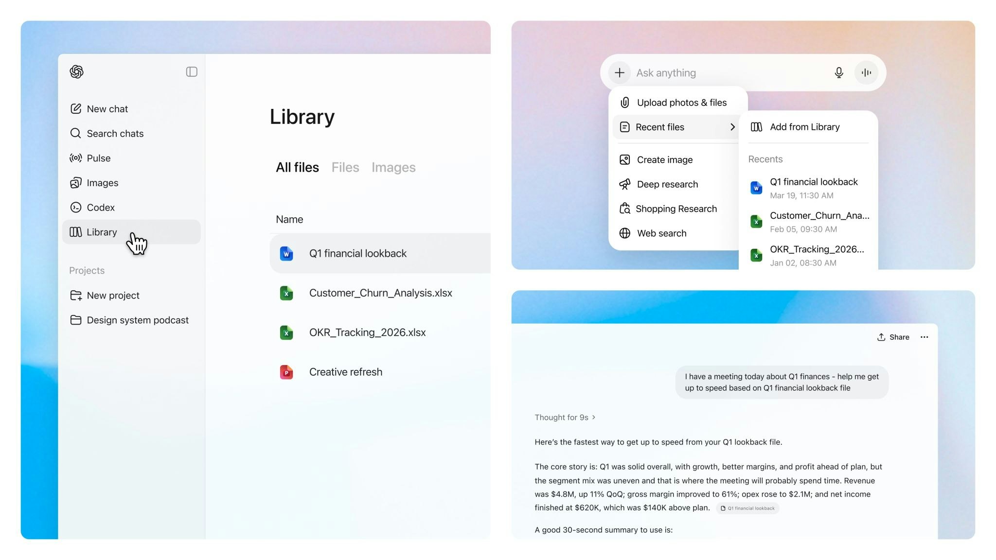 Library in ChatGPT screenshot 1