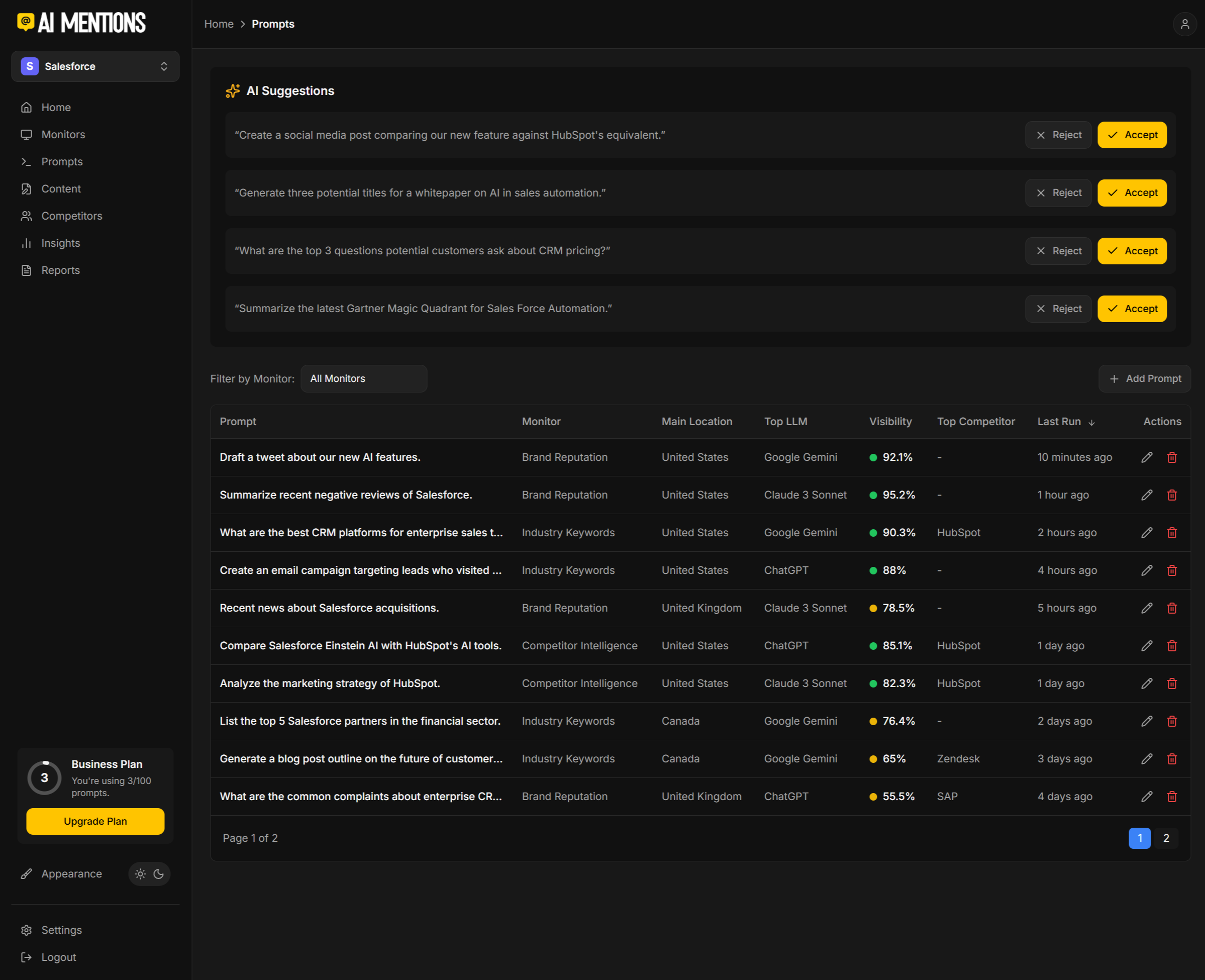 AI Mentions screenshot 5