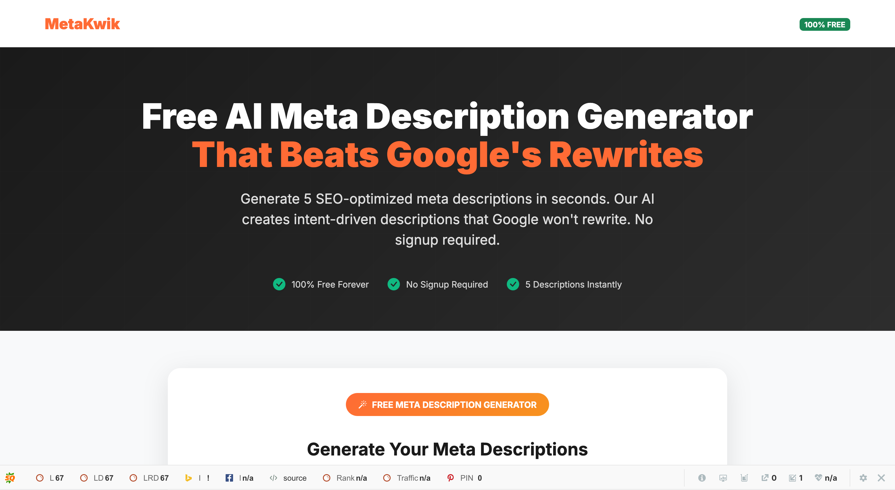 MetaKwik screenshot 1
