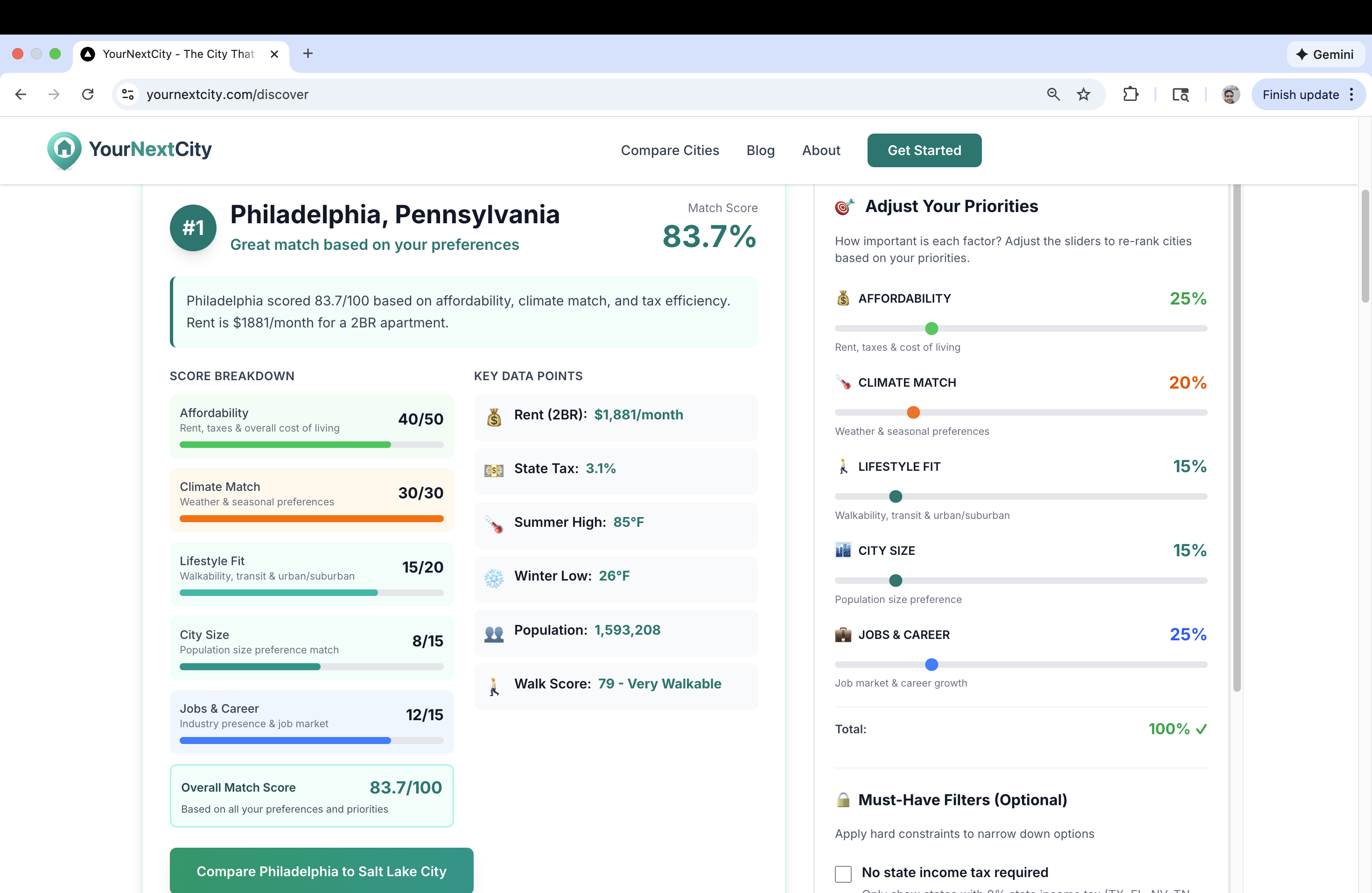 YourNextCity screenshot 1