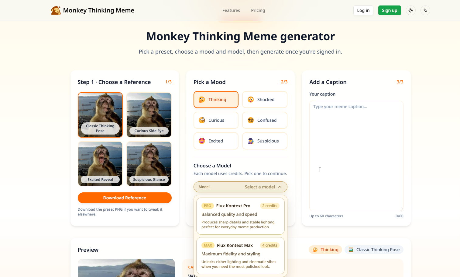 Monkey Thinking Meme screenshot 2